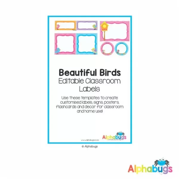 Classroom Decor – Beautiful Birds Labels