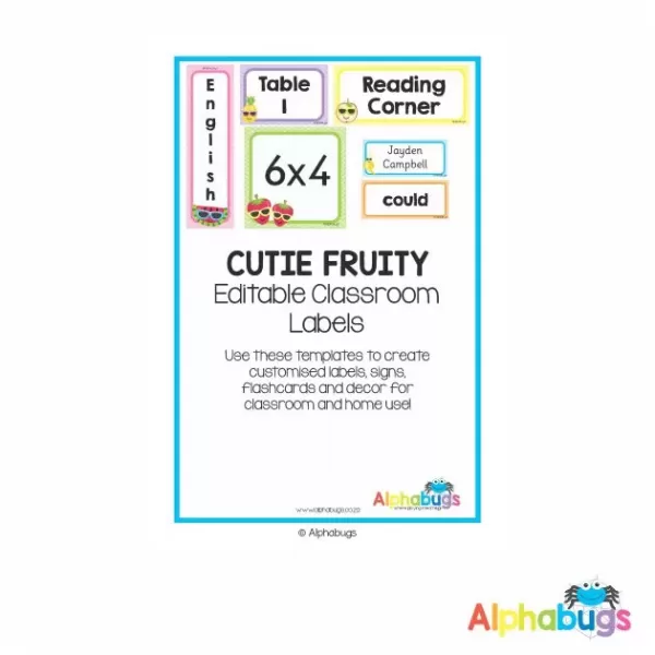 Classroom Decor – Cutey Fruity Labels