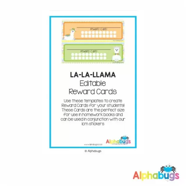 Classroom Decor – La La Llama Reward Cards