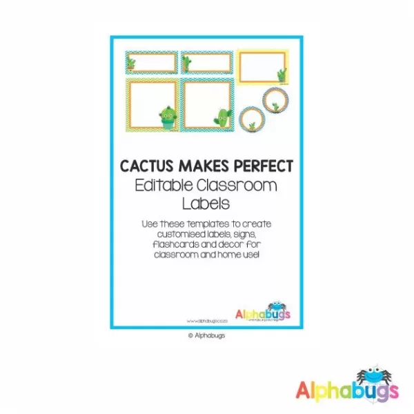 Classroom Decor – Cactus Makes Perfect Labels