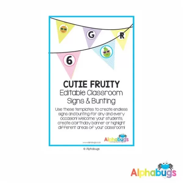 Classroom Decor – Cutey Fruity Signs & Bunting