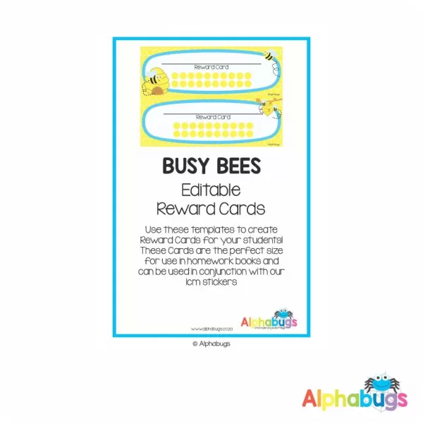 Classroom Decor – Busy Bees Reward Cards