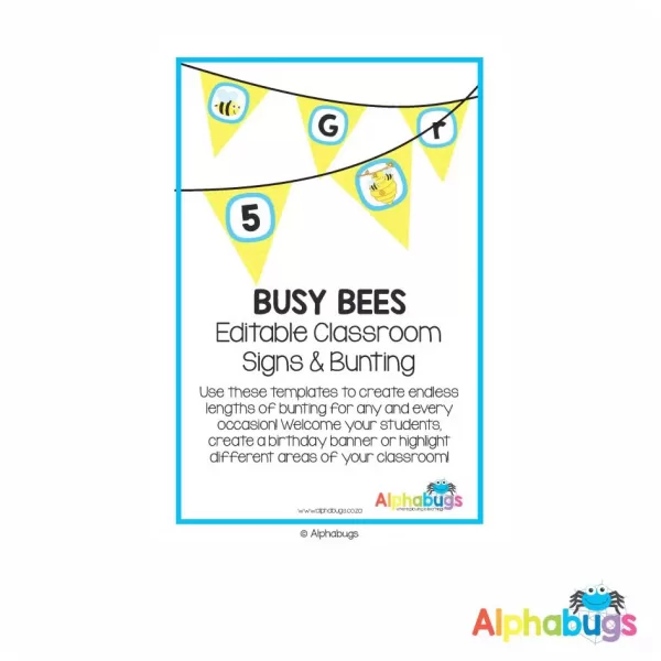 Classroom Decor – Busy Bees Signs & Bunting