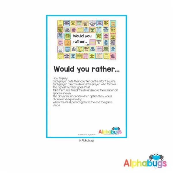 Home Printable – Would You Rather