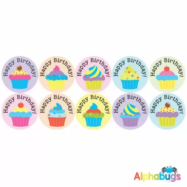 Birthday Stickers – Colour Cupcakes