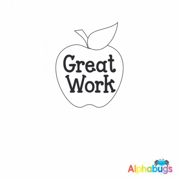 Great Work Apple Wooden Stamp 3cm