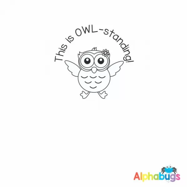 This is Owlstanding  3cm Stamp