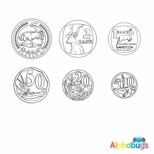 Stamp Set - South African Coins 1 | Alphabugs