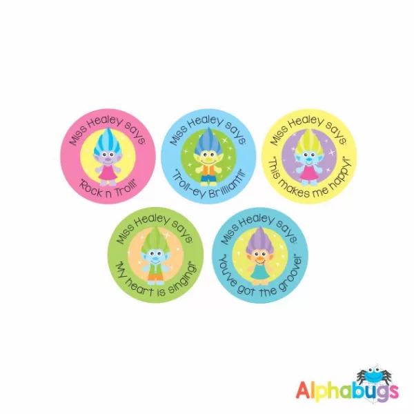 Pre-Designed Personalised Stickers – Troublesome Trolls 2