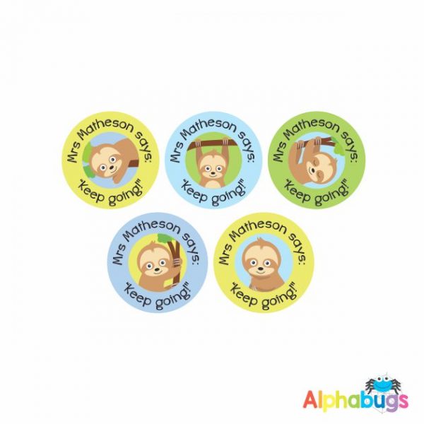 Pre-Designed Personalised Stickers – A Slumber of Sloths 1