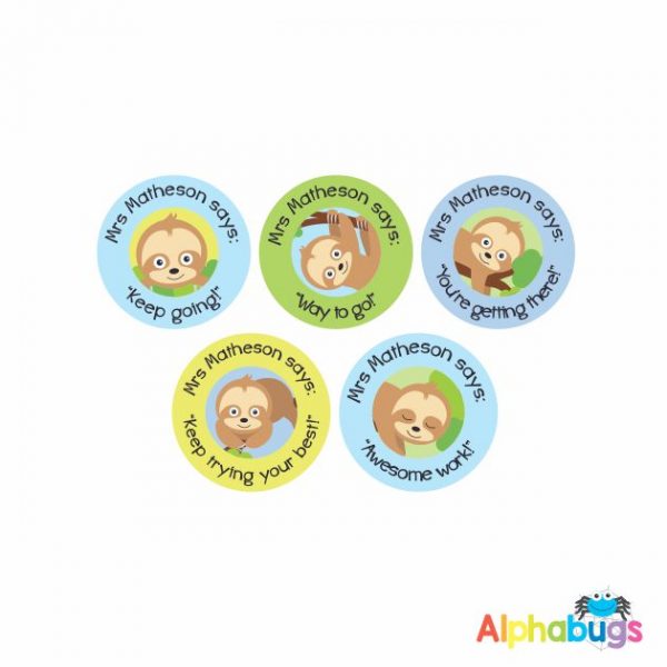 Pre-Designed Personalised Stickers – A Slumber of Sloths 2