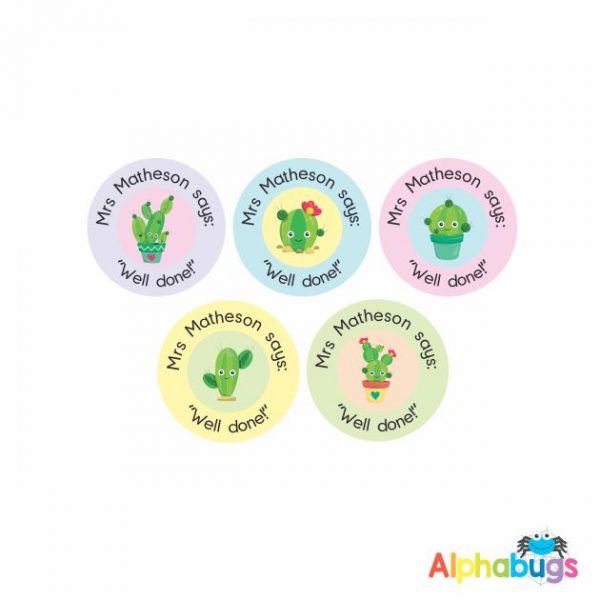 Pre-Designed Personalised Stickers – Cactus Makes Perfect 1