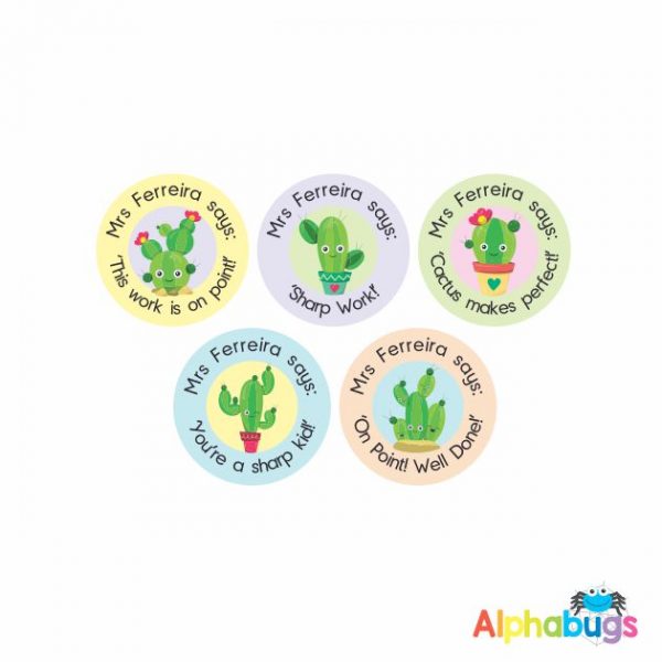 Pre-Designed Personalised Stickers – Cactus Makes Perfect 2