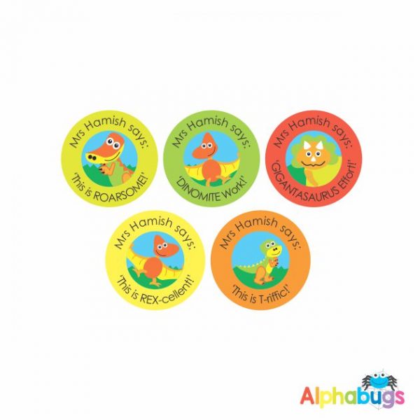 Pre-Designed Personalised Stickers – Dinoroars 2