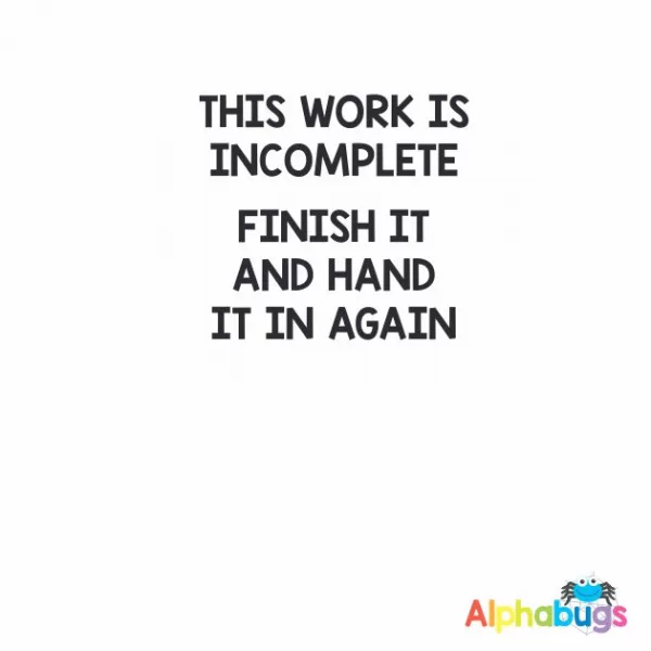 This work is incomplete 3cm Stamp