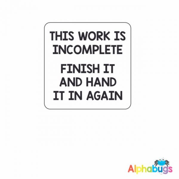 This work is incomplete 3.2cm Stamp (Self-Inking)