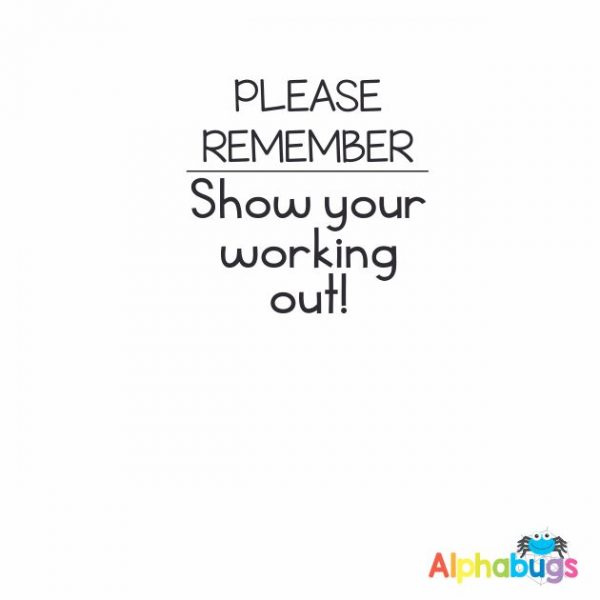 Remember show your working out 3cm Stamp