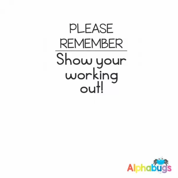 Remember show your working out 3cm Stamp