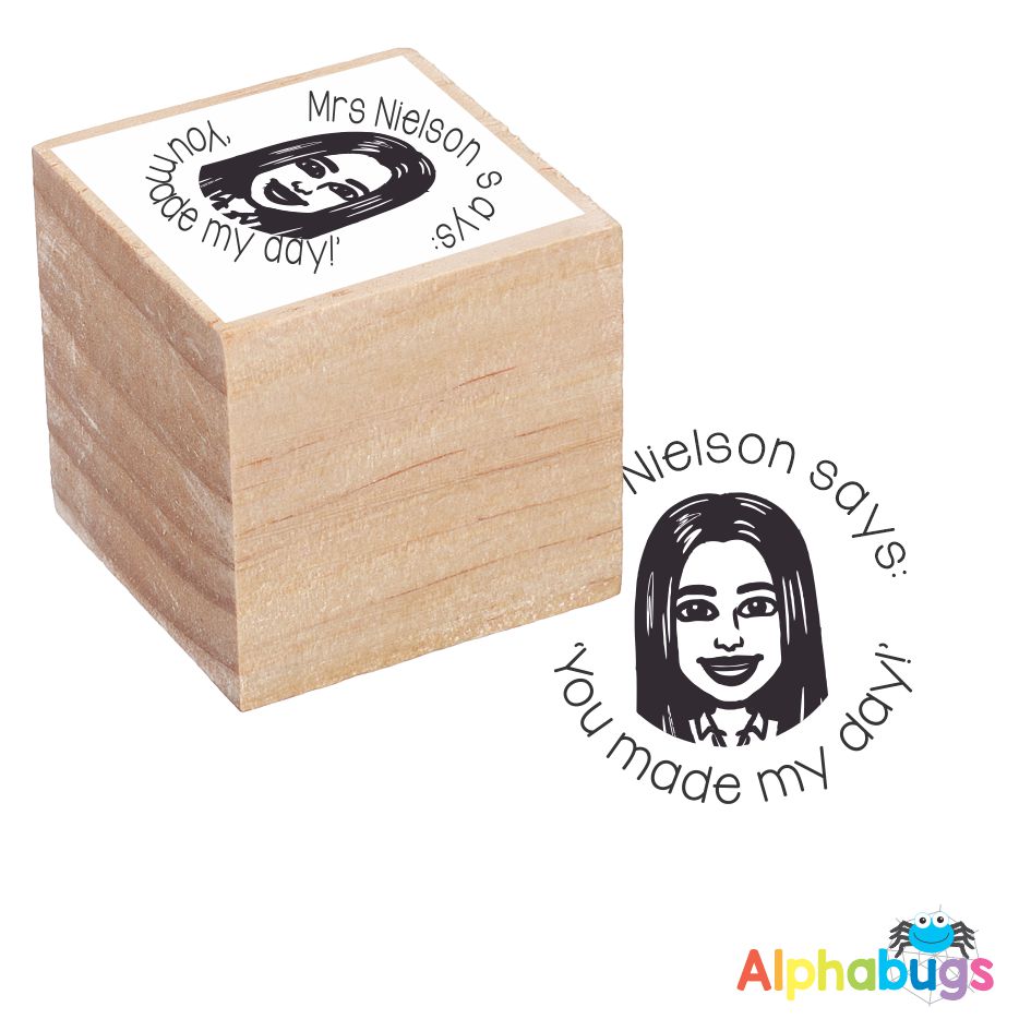 Personalised Wood Stamp Avatar 3cm Alphabugs