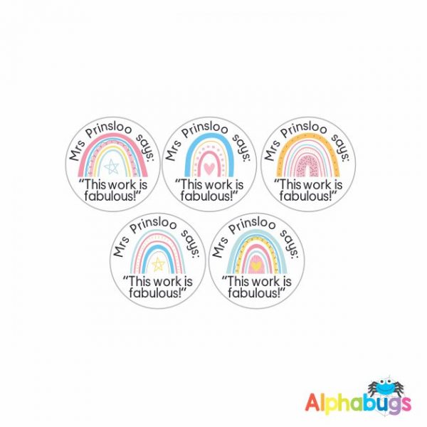 Pre-Designed Personalised Stickers – Over The Rainbow 1