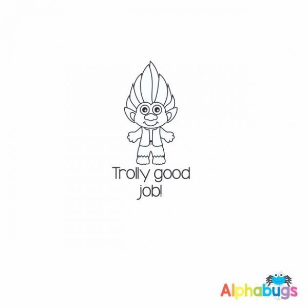 Trolly Good Job  3cm Stamp