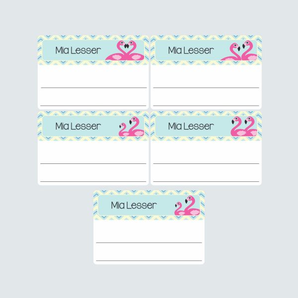 Large Book Labels – Fab Flamingos