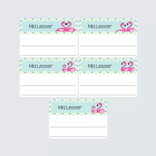 Large Book Labels – Fab Flamingos