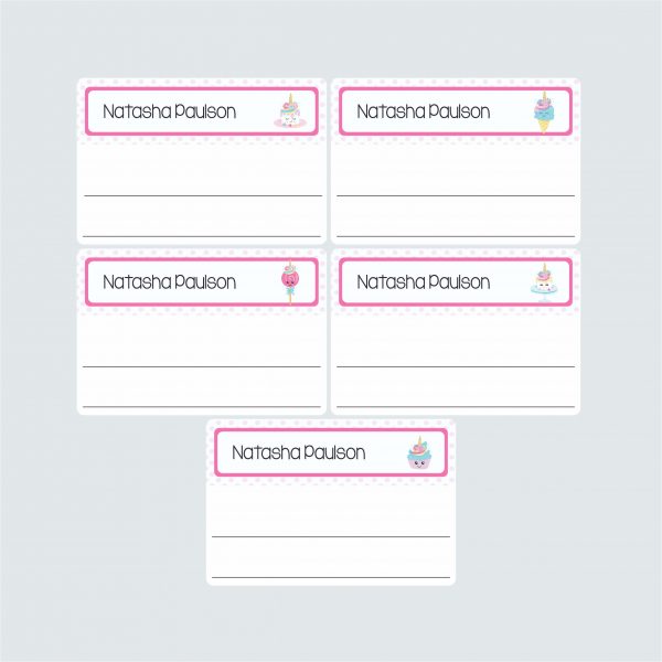 Large Book Labels – Unicorn Treats