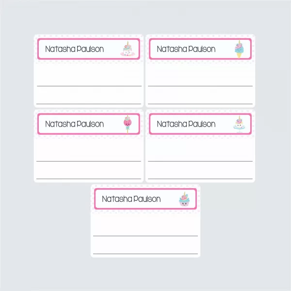 Large Book Labels – Unicorn Treats