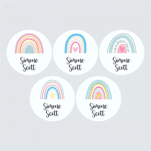 Large Round Labels – Over The Rainbow