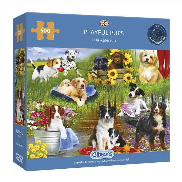 Gibsons – Playful Pups 500 Piece Jigsaw Puzzle