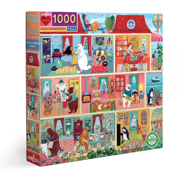 eeBoo – Koala House Party 1000 Piece Square Puzzle
