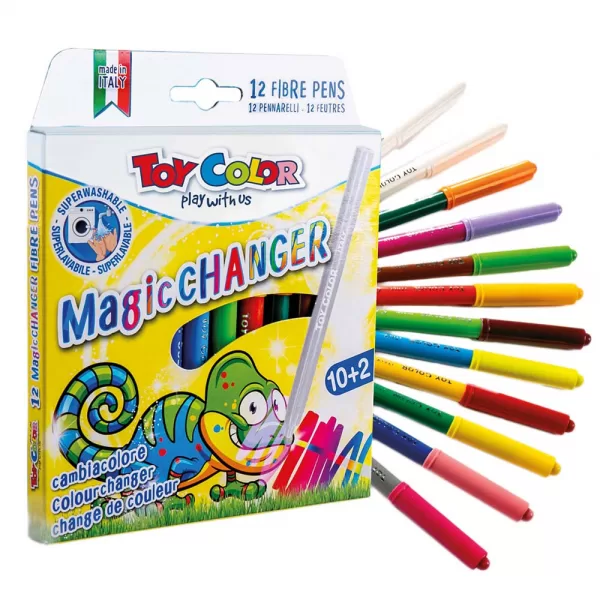 Toy Color – Box with Hanger 10 + 2 Superwashable Fibre Pens Magic Changer
