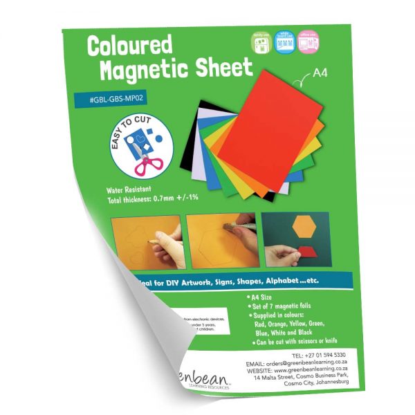 Greenbean Stationery – Magnetic Sheet A4 – 7 Colours Glossy
