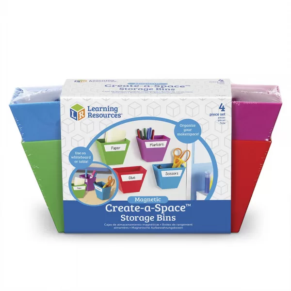 Learning Resources – Magnetic Create-a-Space™ Storage Boxes Set of 4