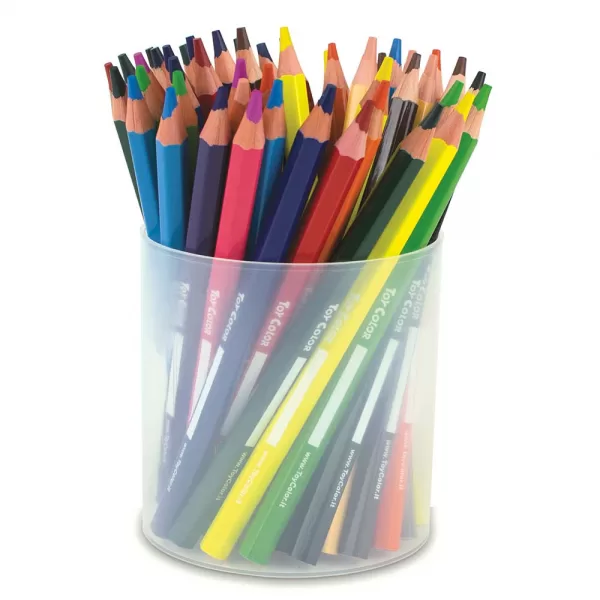 Toy Color – Wooden Pencil – Jumbo – 12 Colours – 48 Pieces Jar