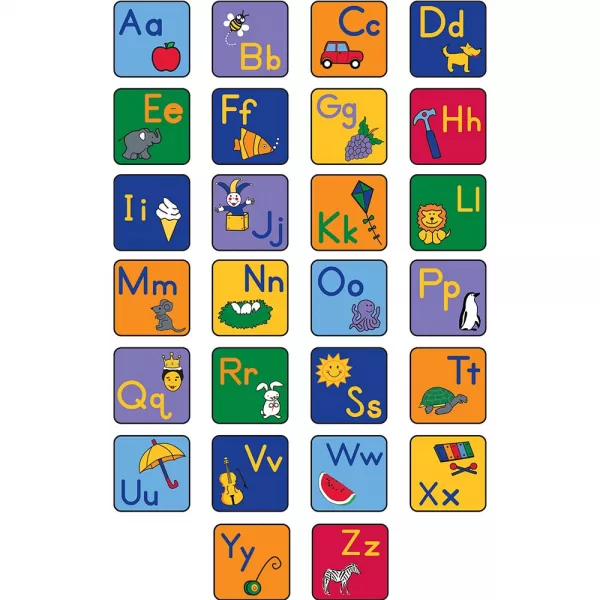 Learning Carpets – Alphabet – Seating Squares – with Images – 36 x 36 cm – 26pcs