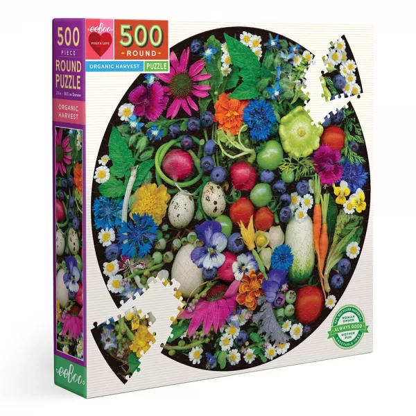 eeBoo – Organic Harvest 500 Piece Round Puzzle
