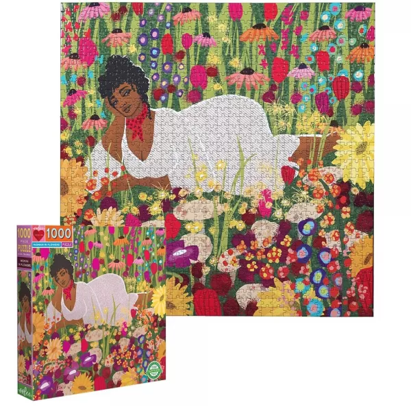 eeBoo – Woman in Flowers 1000 Piece Puzzle