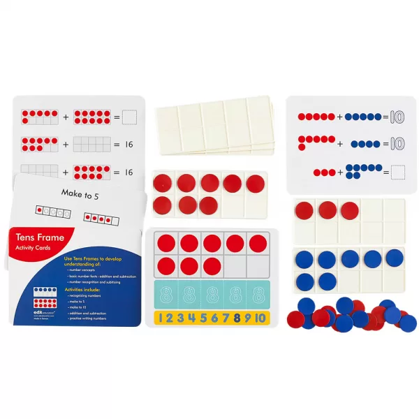 EDX Education – Ten Frames – Activity Set – 16 Cards – 104pcs – Polybag