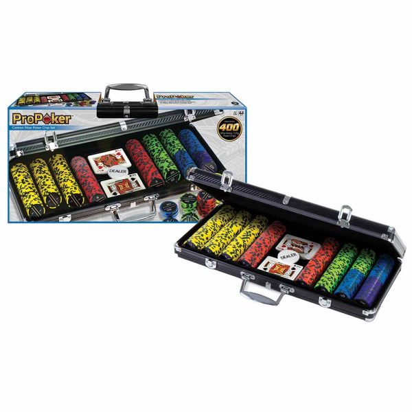 Ambassador – ProPoker Poker Carbon Fibre Chips In Aluminum Case – 400pcs 11.5g