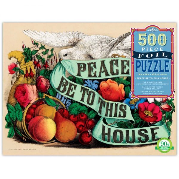 eeBoo – Peace Be to This House 500pc Rect Foil Puzzle