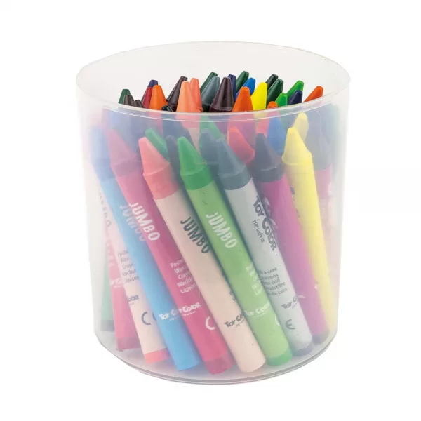 Toy Color – Wax Crayons – Jumbo (ø – 11mm) – 12 Colours – 50pcs Jar