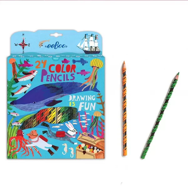 eeBoo – In the Sea 24 Color Pencils in Paper