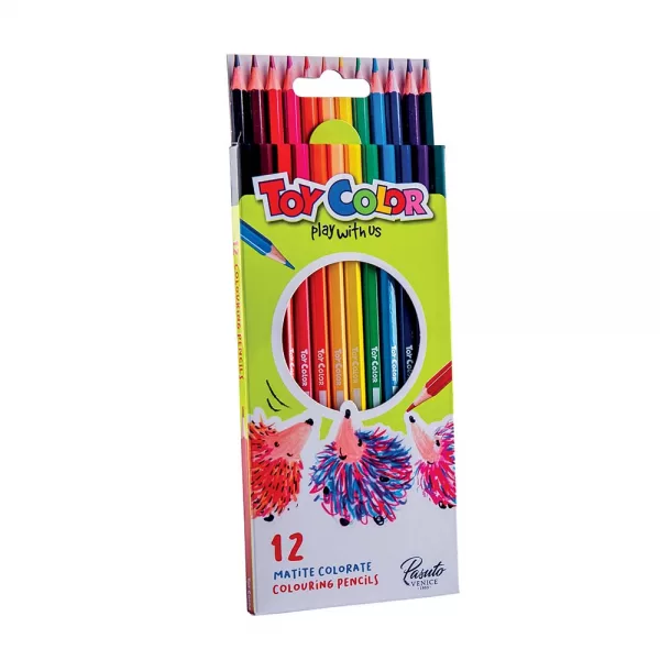 Toy Color – Box With Hanger – 12 Wooden Hexagonal Pencils