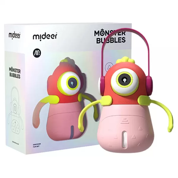 Mideer – Monster Bubbles: Interactive Bubble Machine with Lights and Music – Pink