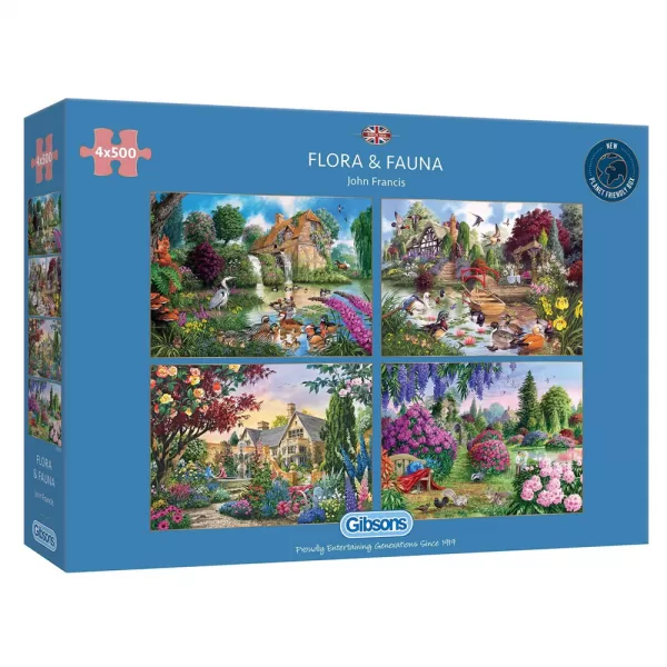 Gibsons – Flora & Fauna 4 x 500 Piece Jigsaw Puzzle
