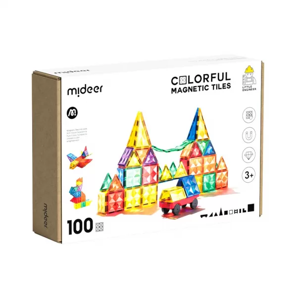 Mideer – Colourful Magnetic Tiles – 100pcs