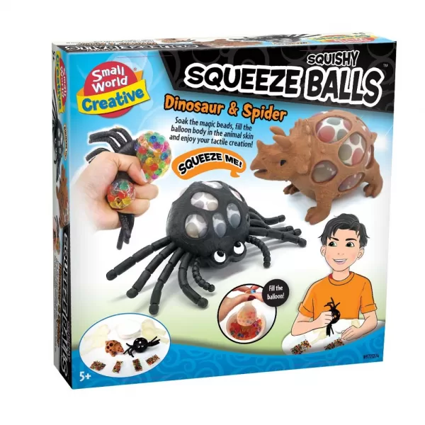 Small World Toys – Squishy Squeeze Balls Dinosaur & Spider