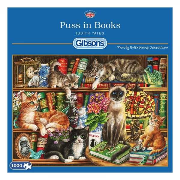 Gibsons – Puss In Books 1000 Piece Jigsaw Puzzle